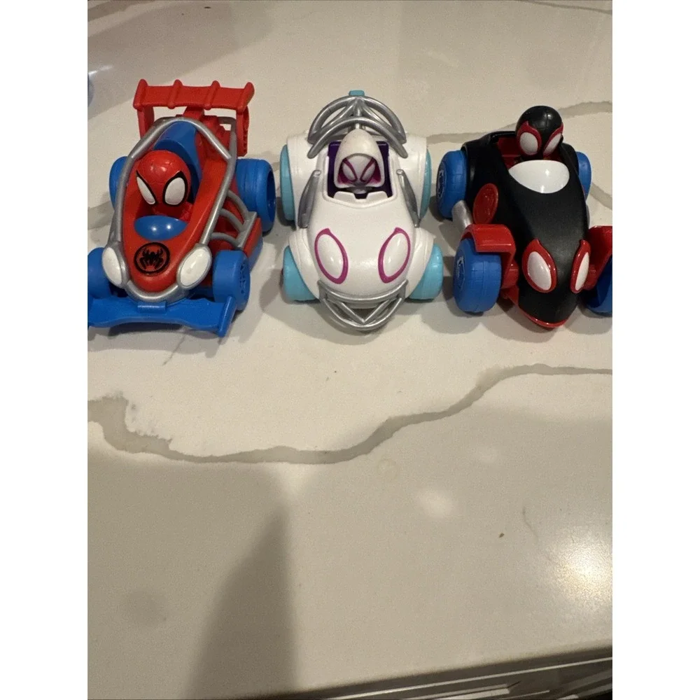 Spidey and His Amazing Friends Webbed Wheelies 3 Pull Back Cars Marvel Spiderman
